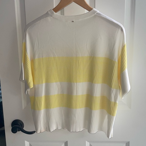 SPORTMAX by Max Mara Striped Knit Top Yellow & White Crewneck Size Medium - Picture 5 of 6